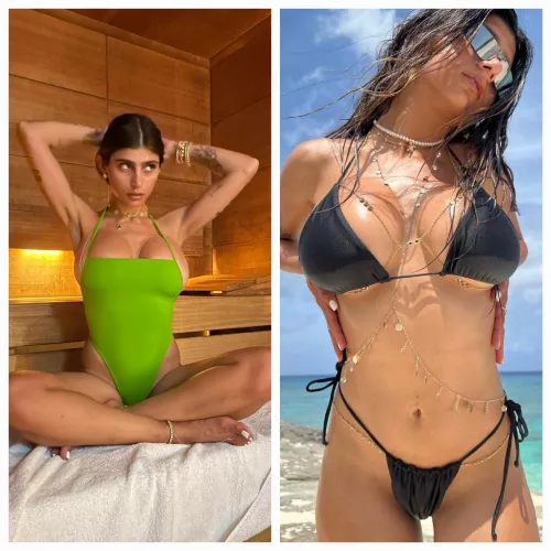 Let's get bi and naughty for Mia Khalifa and her massive titties, make me goon until I'm whimpering in pleasure