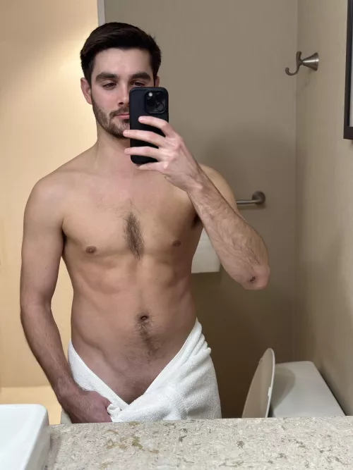 Like the towel on or take it off?
