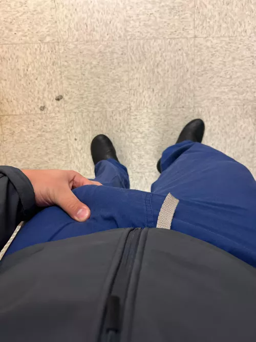 Make me pull him out? Hard at work in scrubs