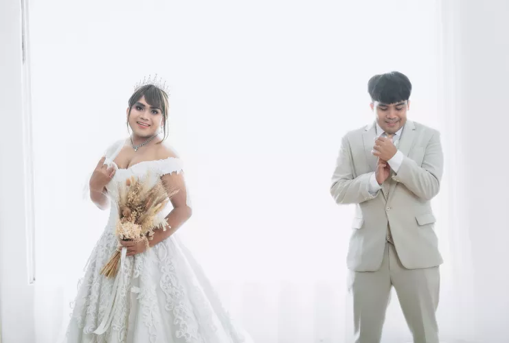 Me as the groom and also the bride,