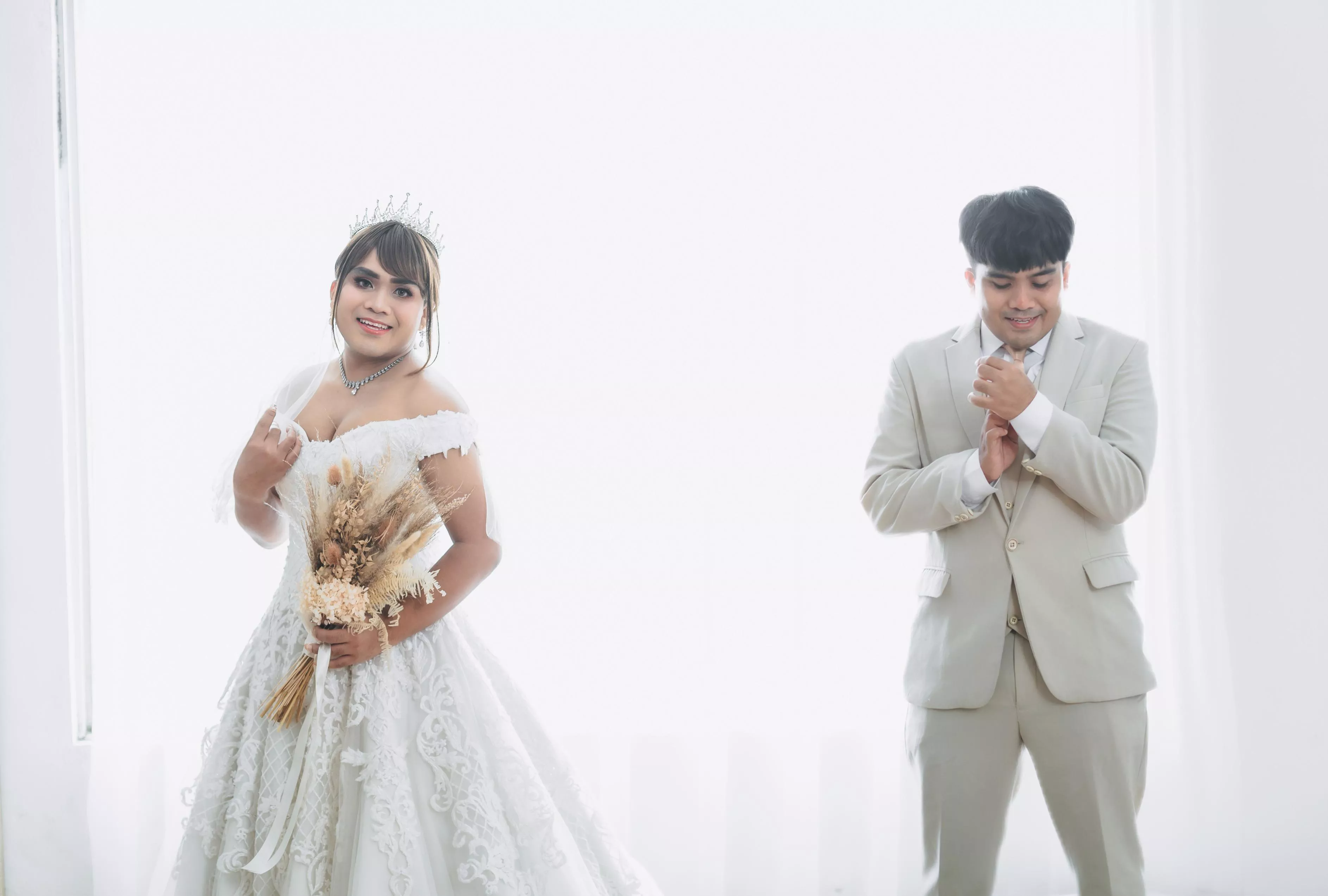 Me as the groom and also the bride,