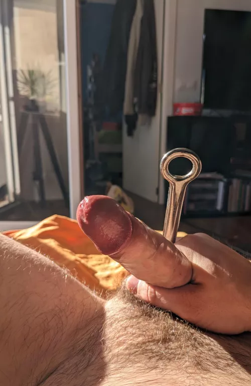 milking myself in the sun