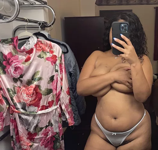 My hands barely cover my tits