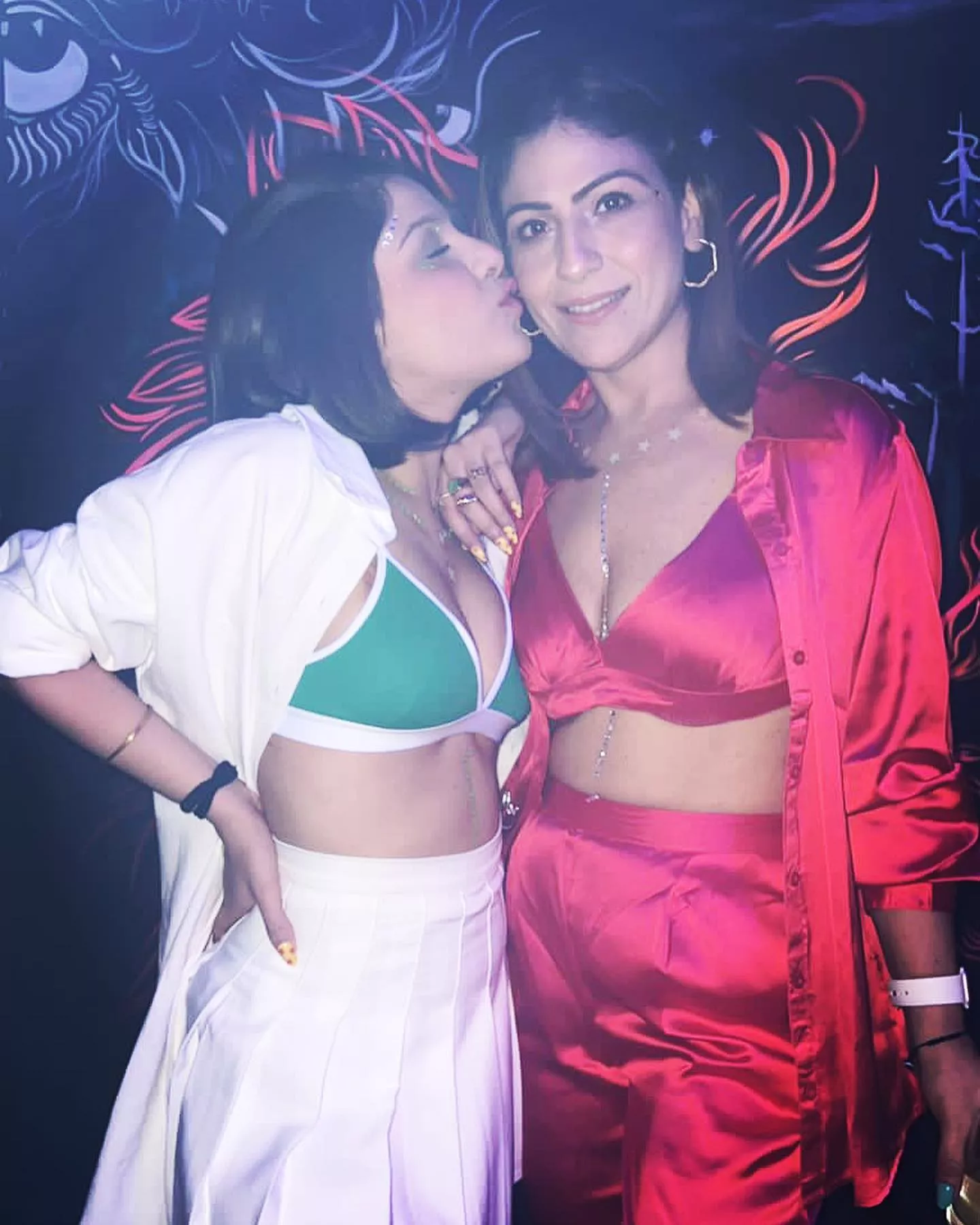 my mom on right (me on left)