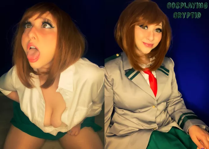 Ochako ahegao & her uniform ;) by Cosplaying Cryptid [self]