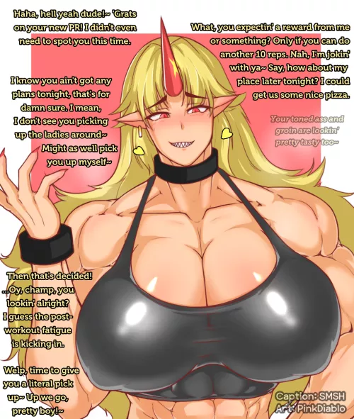 Oni Workout [Gym Buddies] [Muscular Female] [Aggressively Hitting On You] [Picking You Up] [10/365]