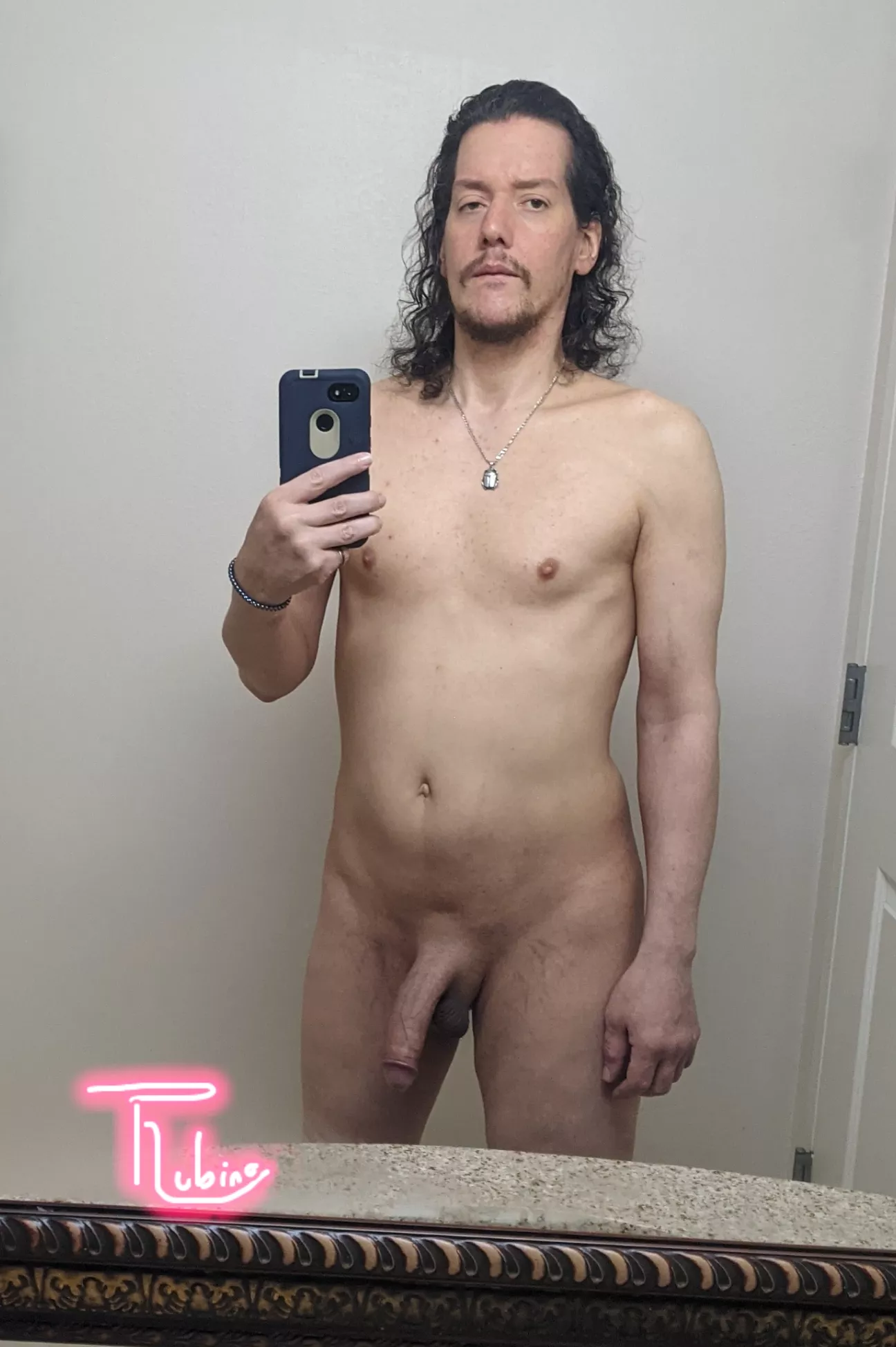 out of the shower. Ready to go out with friends