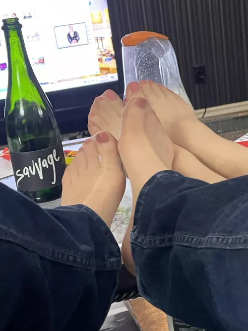 Pantyhose toes under our jeans