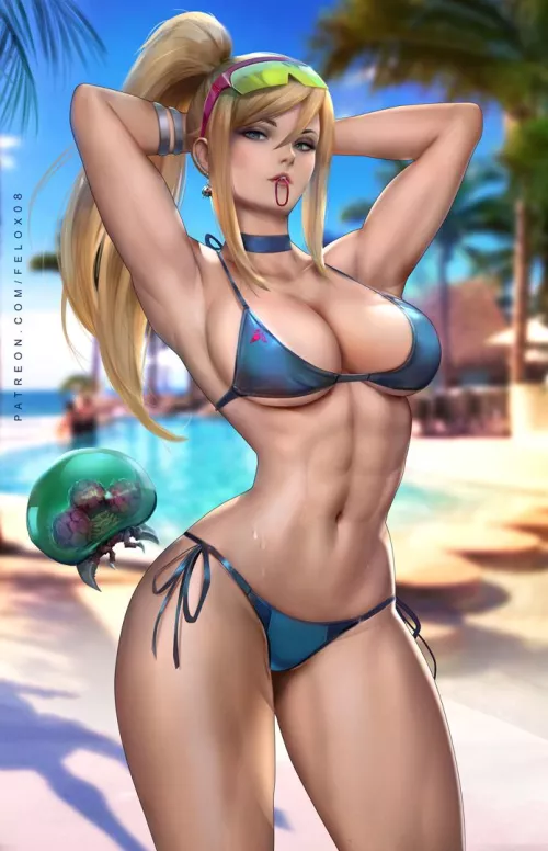 Samus at the beach (felox08)