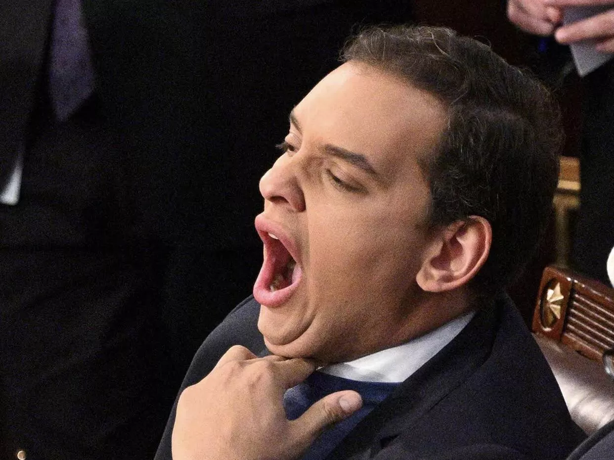 Santos looks ready to be a real politician now … does that jaw unhinge?