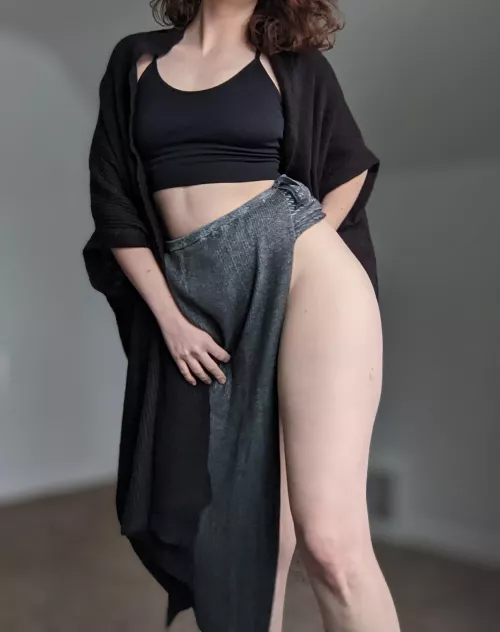 Showing some extra leg with the slit