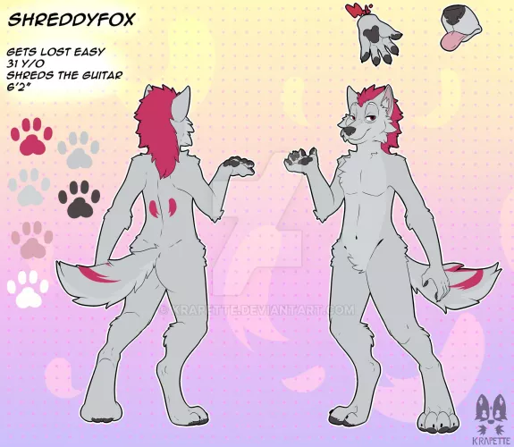Shreddyfox reference sheet [COMMISSION] (by Krapette)
