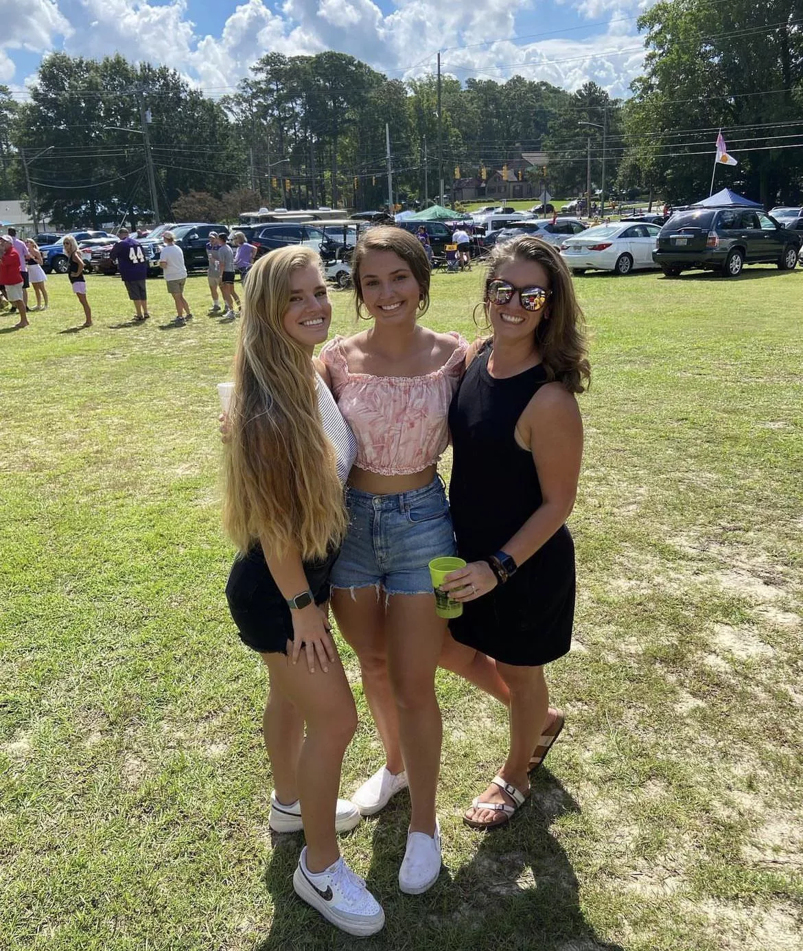 Sisters at a tailgate