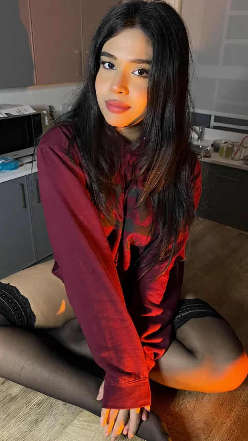 Thigh highs and hoodie combo x