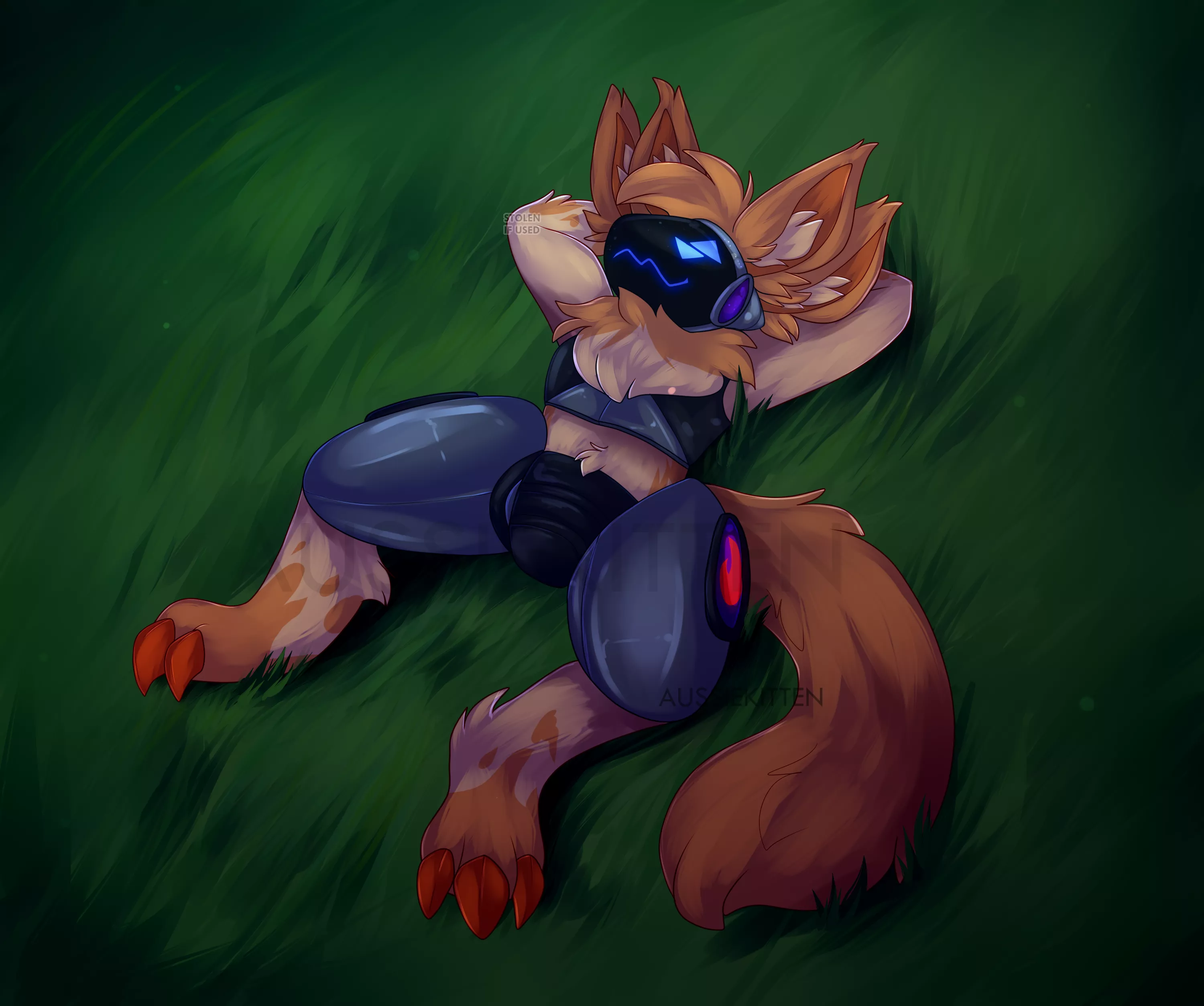 Would you lie with me and just forget the world? 🌃 | [Art by myself @aussie_kitten | comm for Ecctheprotogen]