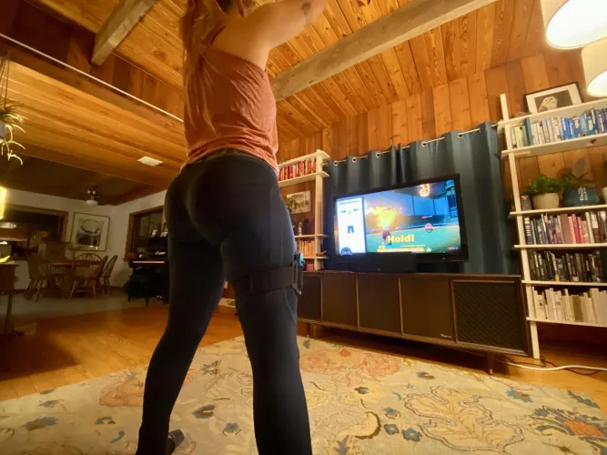 Would you sit behind me while I play Ring [F]it Adventure?