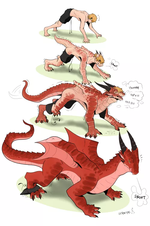 Yoga (Male -> Dragon) [TinyPigDraws]