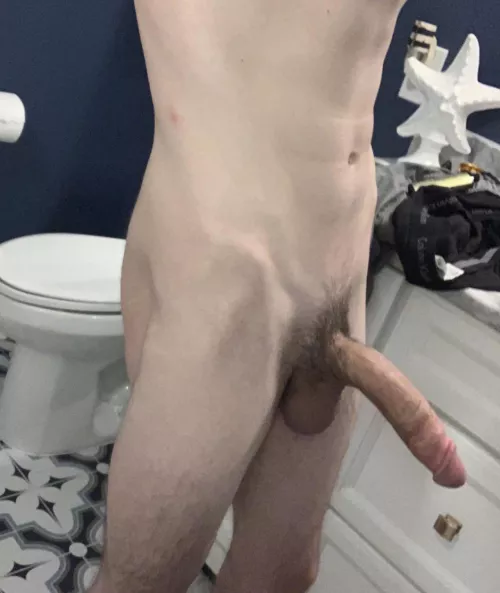 A bit of pre-shower cock