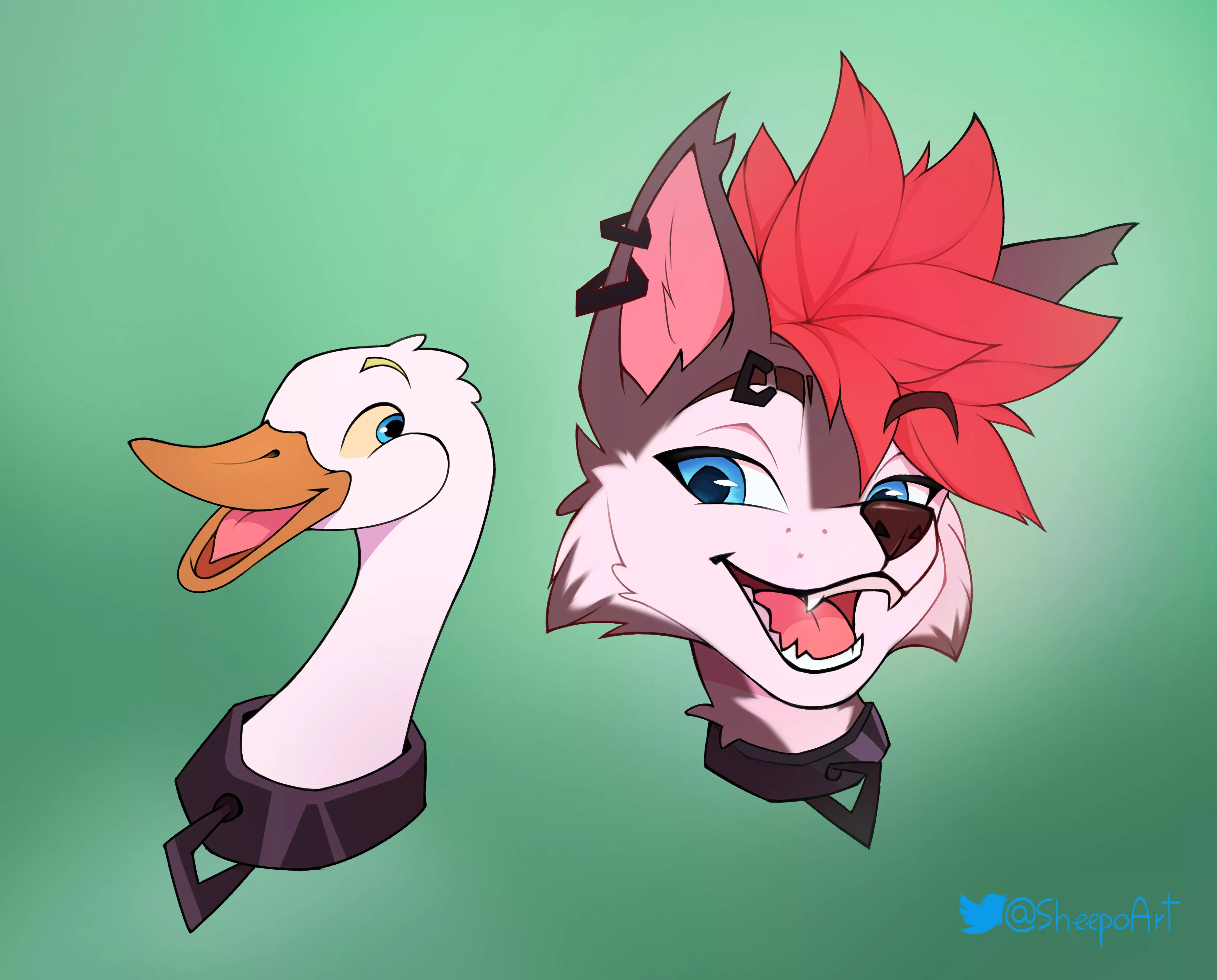 A punk girl and her pet duck (by me)