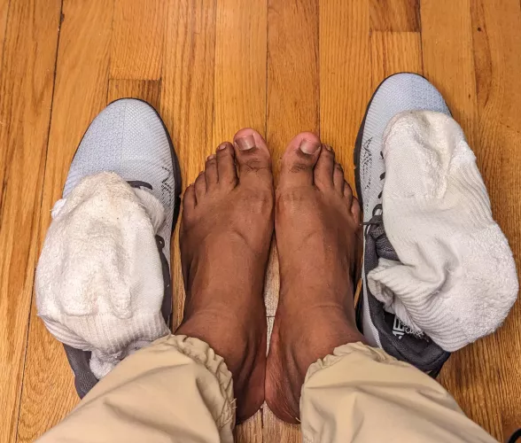 After being trapped in sneakers all day. Who wants em?