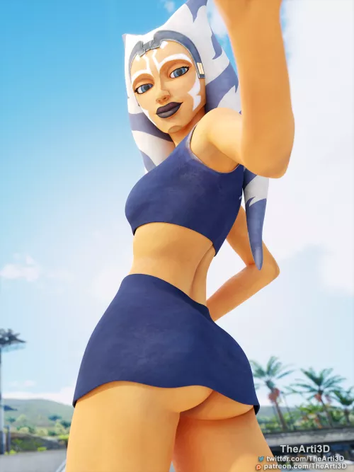 Ahsoka's beach selfie (TheArti3D)