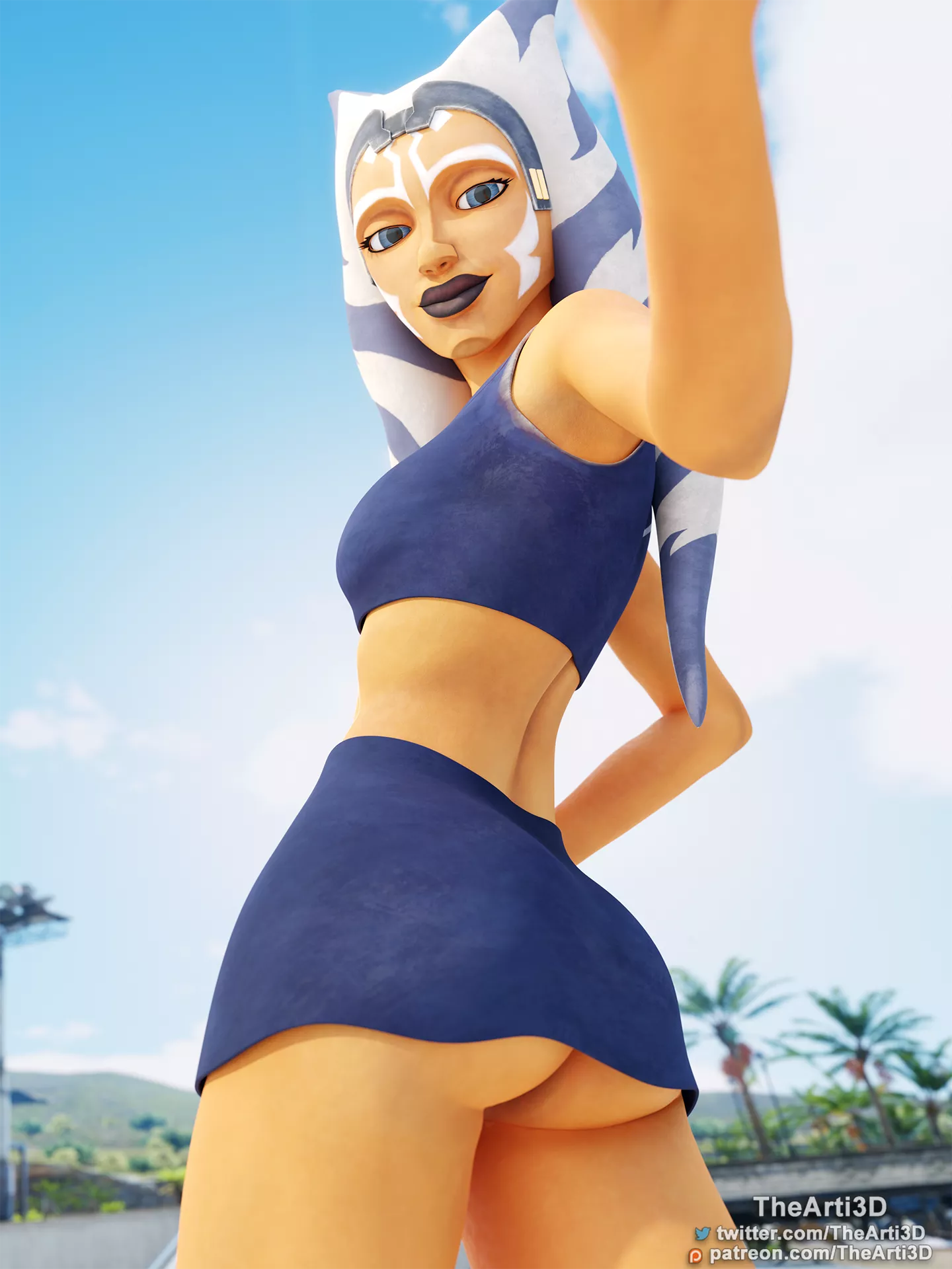 Ahsoka's beach selfie (TheArti3D)