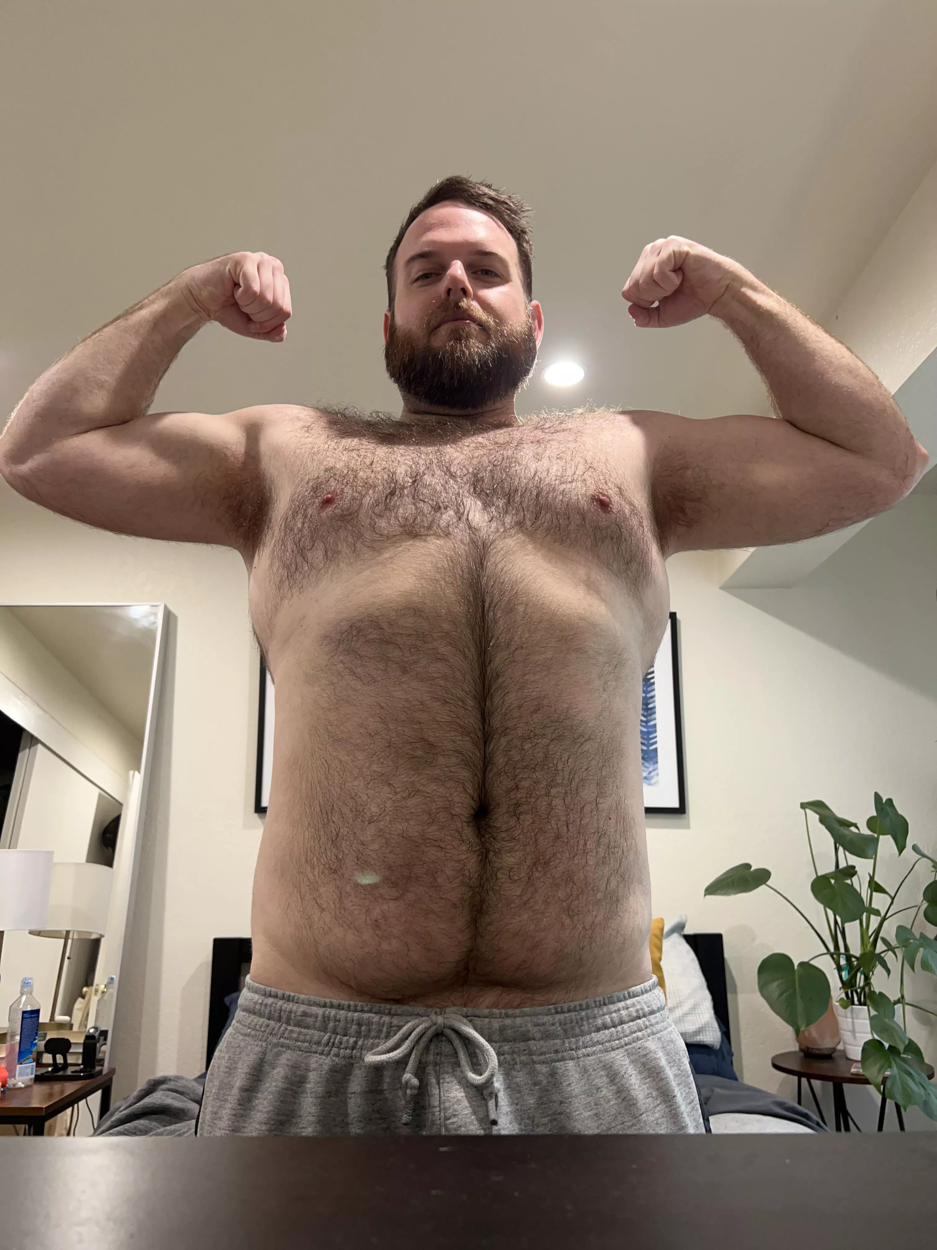 Always the hairiest guy in the locker room