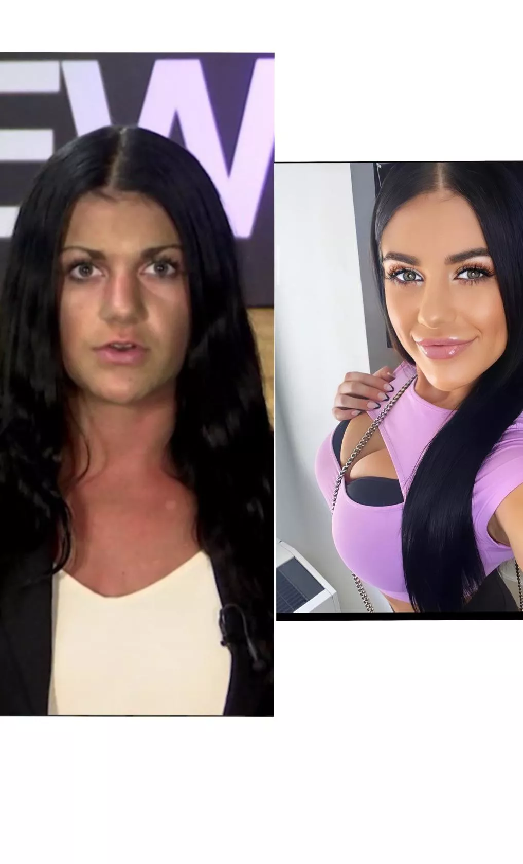 boobs are real but face turned bimbo