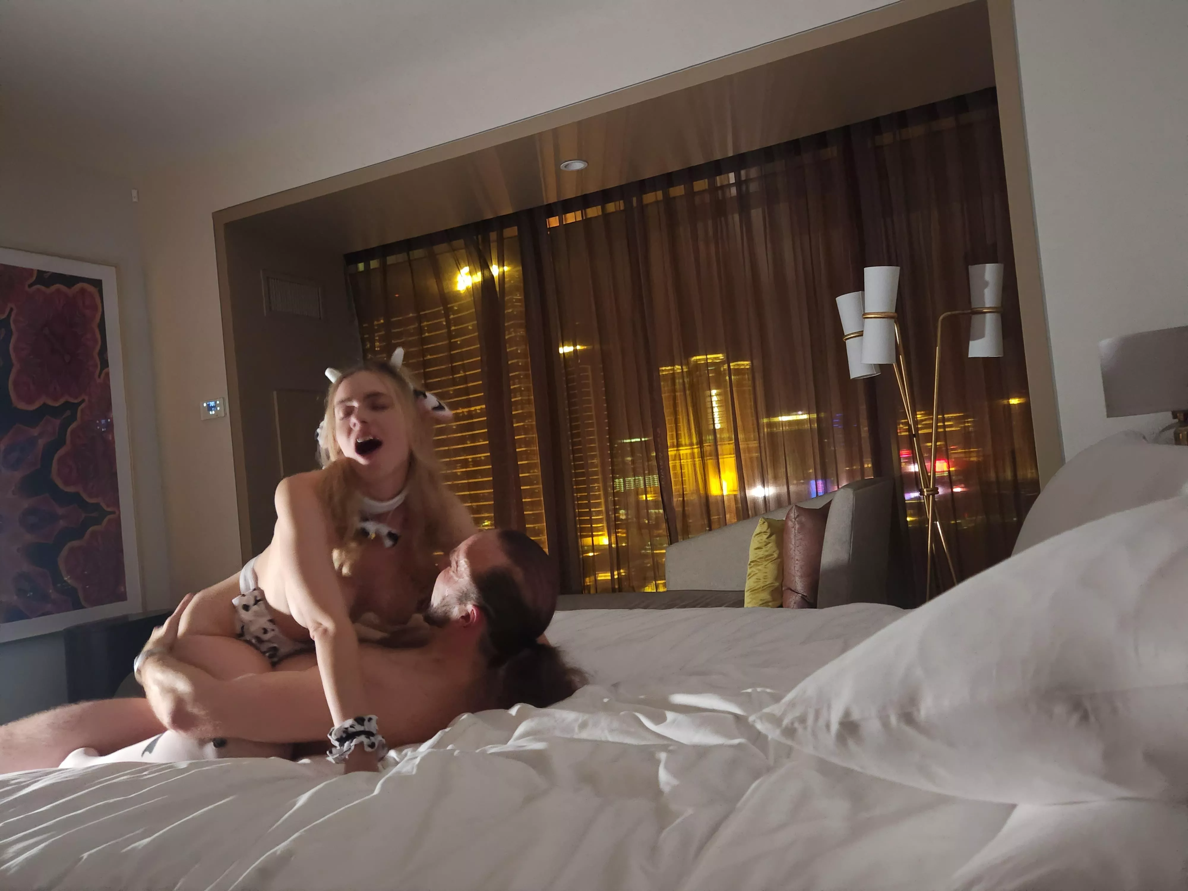 BTS right before I slid my cock into her pussy at the same time....little hucow Rebel Rhyder in her upcoming scene