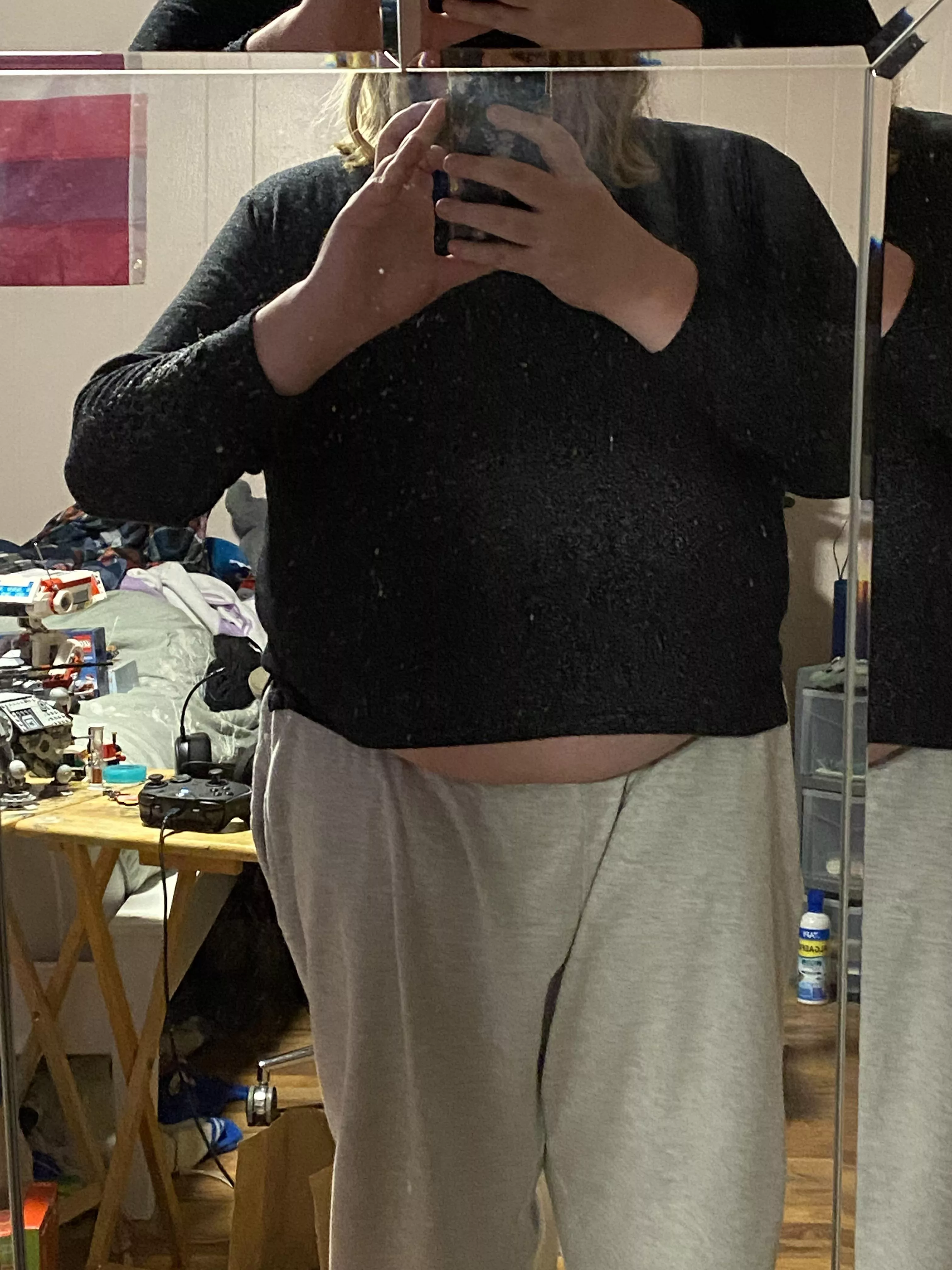 Comfy clothes are starting to get a bit small