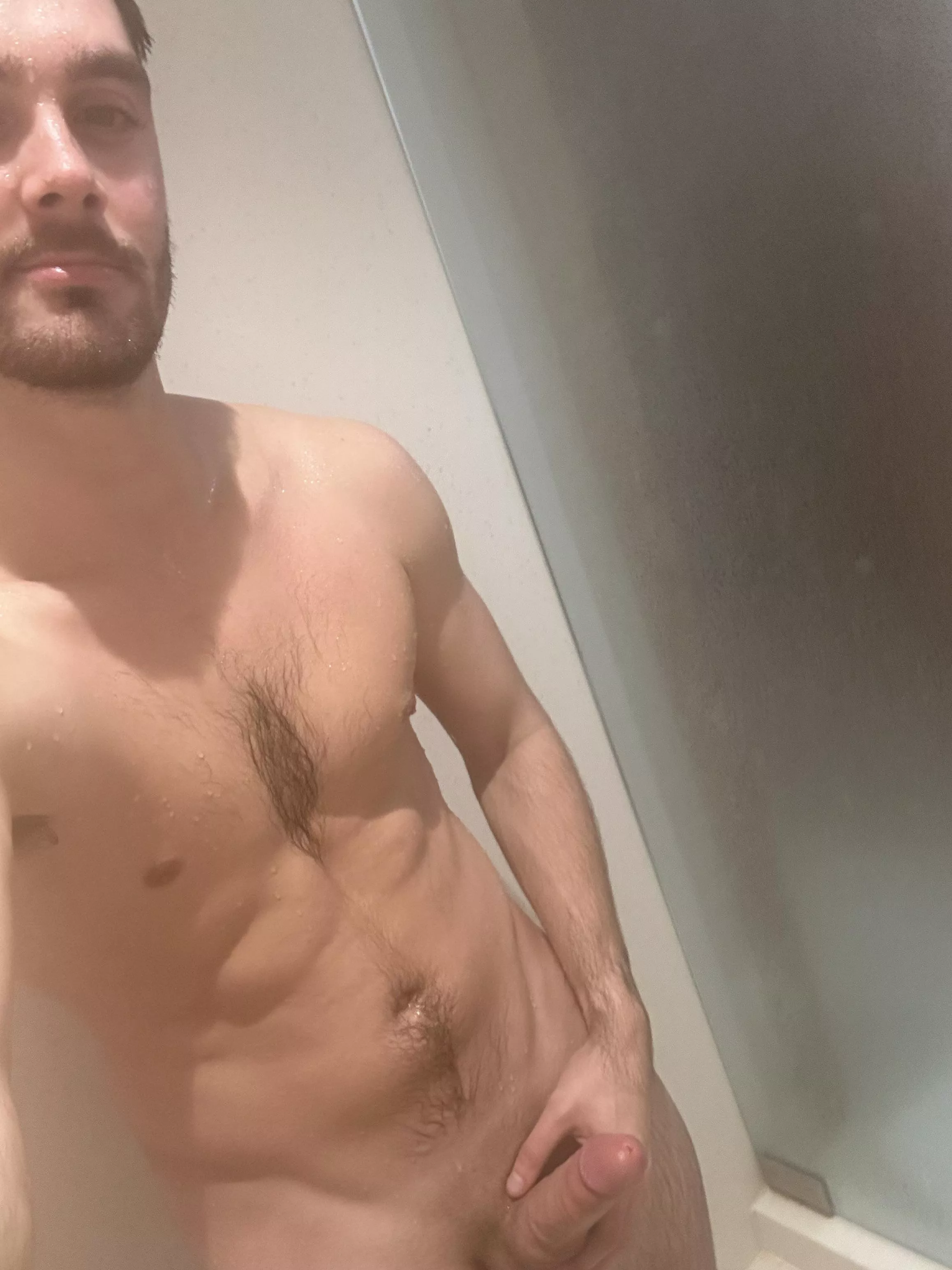 Enjoying a long, steamy shower after a long day of work