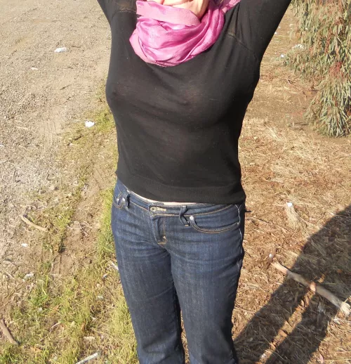 Feels so good to stretch after sitting in the car so long!