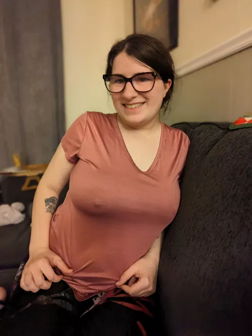 I prefer comfy clothes and no bra.