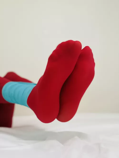 Medical tape & red tights. What do you if you have this waiting at your mercy?