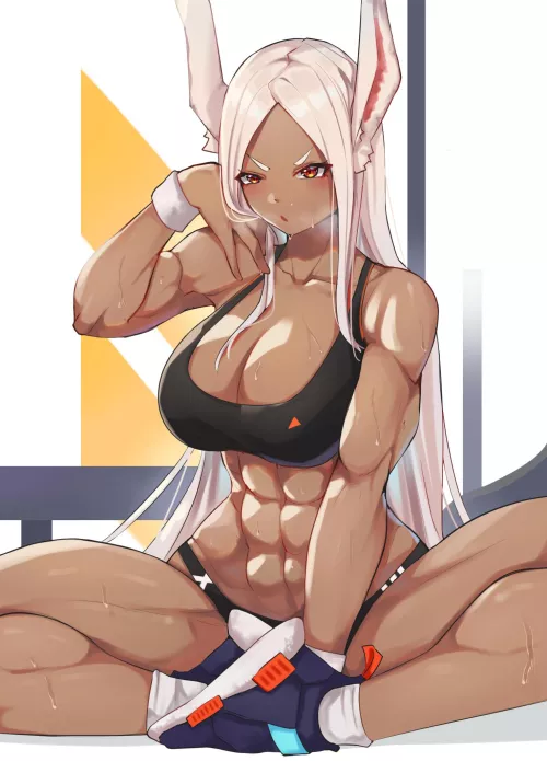Miruko exhausted after a workout (By cromwellb) [My Hero Academia]