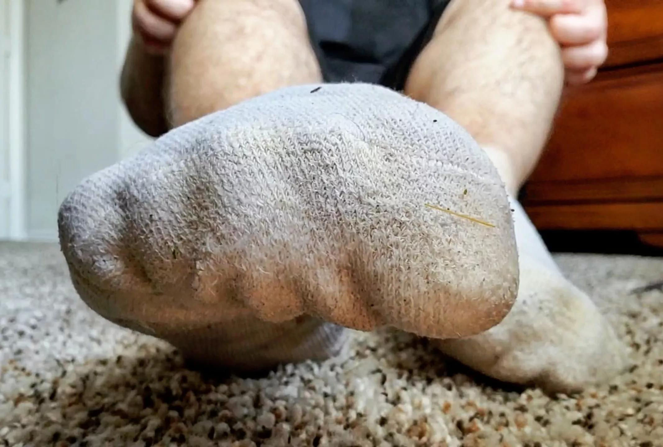 My stinky socked toes