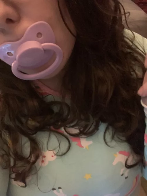 oops i tripped and made an amazon order and fell into this onesie and the paci fell into my mouth. (two new firsts as i explore this new side ☺️)