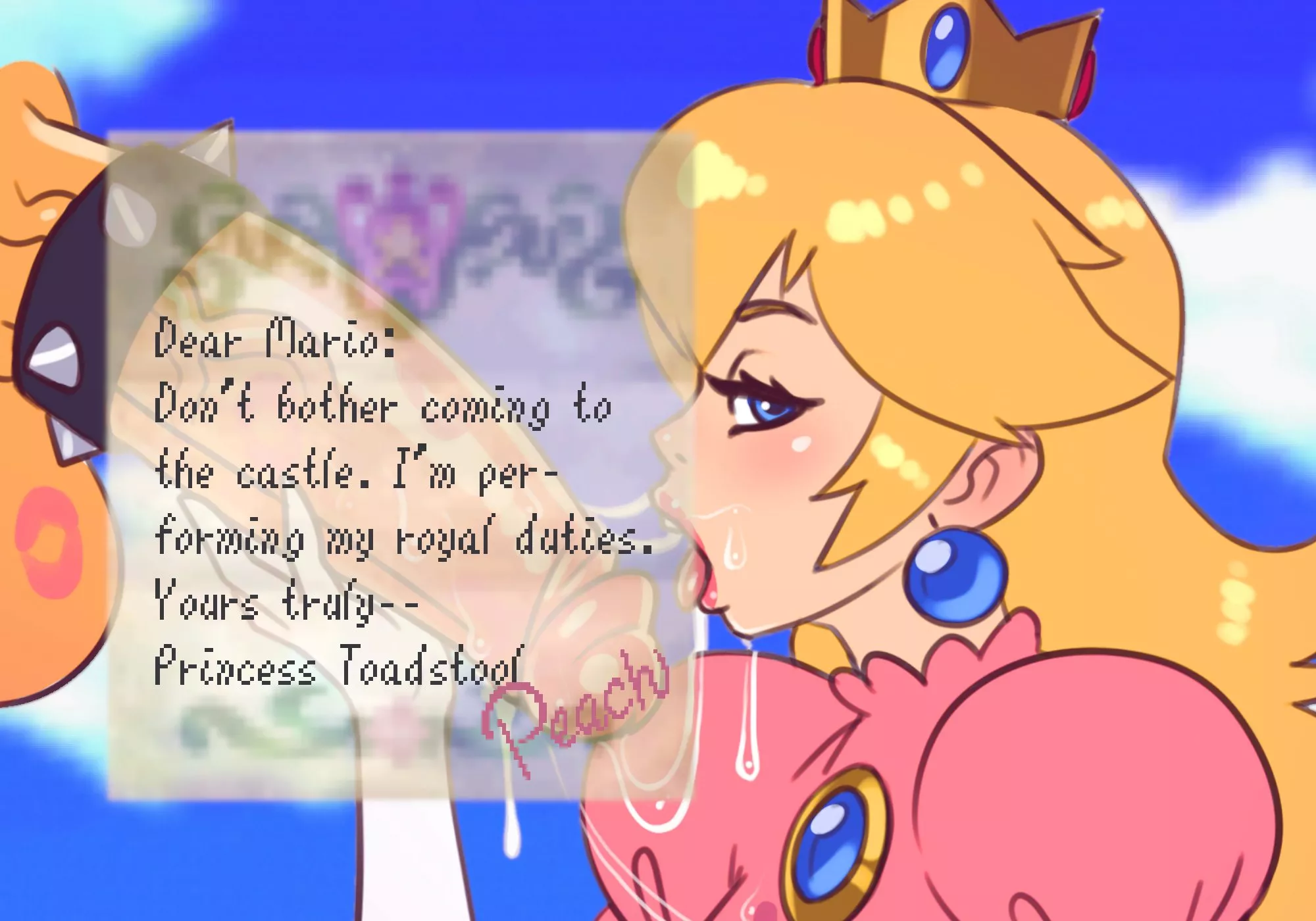 Peach's VERY different letter. (Riz) [cheating] [blowjob] [ntr]