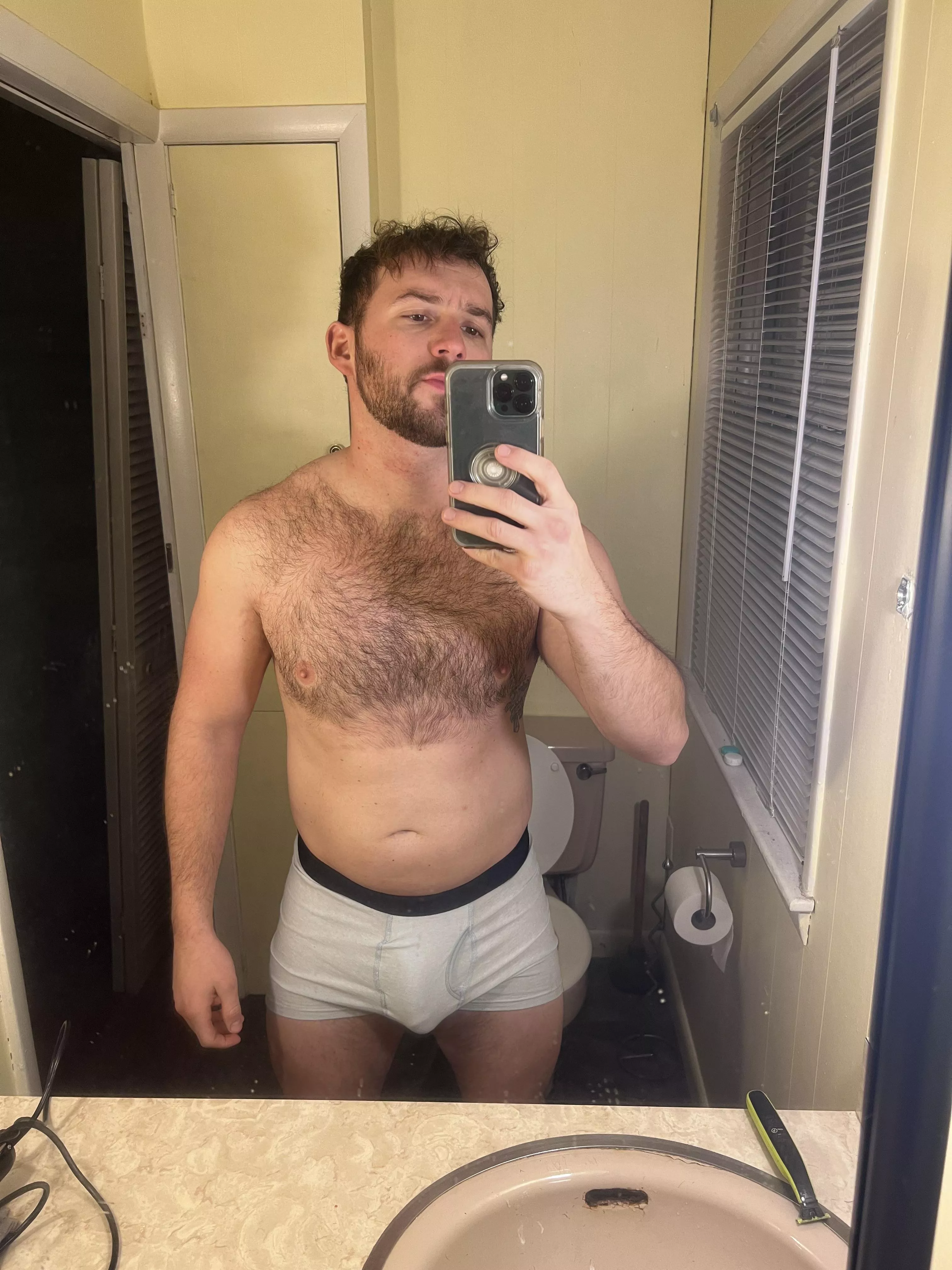 Pre haircut bulge