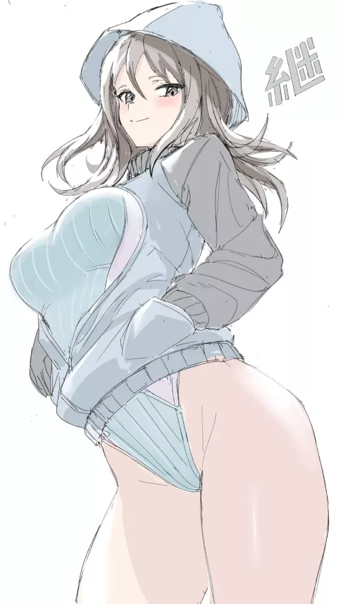 Showing off her best asset. [Mika-Girls Und Panzer]