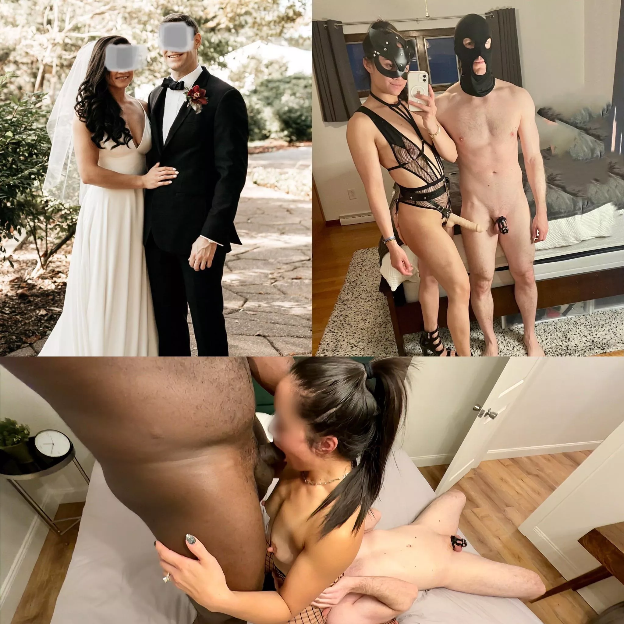 The next evolution from marriage to pegging to chastity… is cleaning the bull’s cum from my pussy while I get him ready to fuck me again 😘