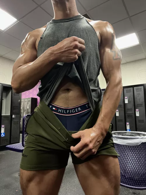 Very sweaty after my stairmaster session.