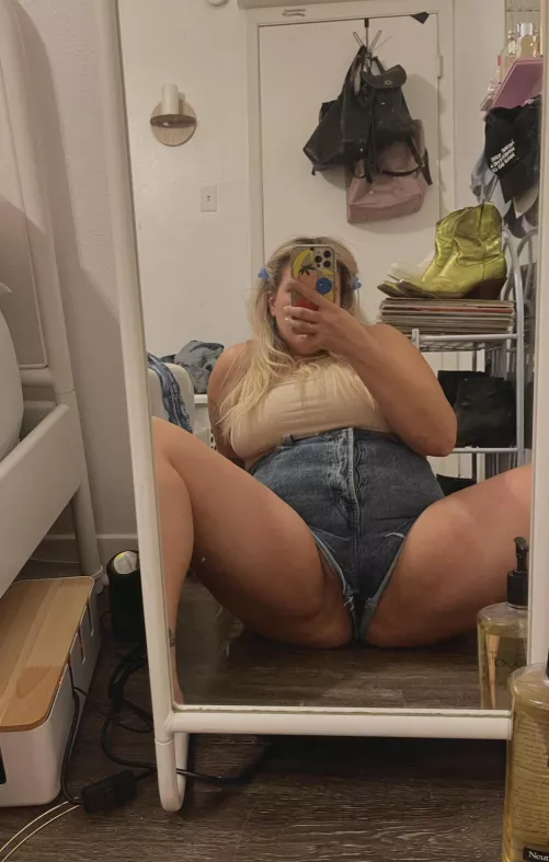 when the shorts are this tight, the seam rubs just right