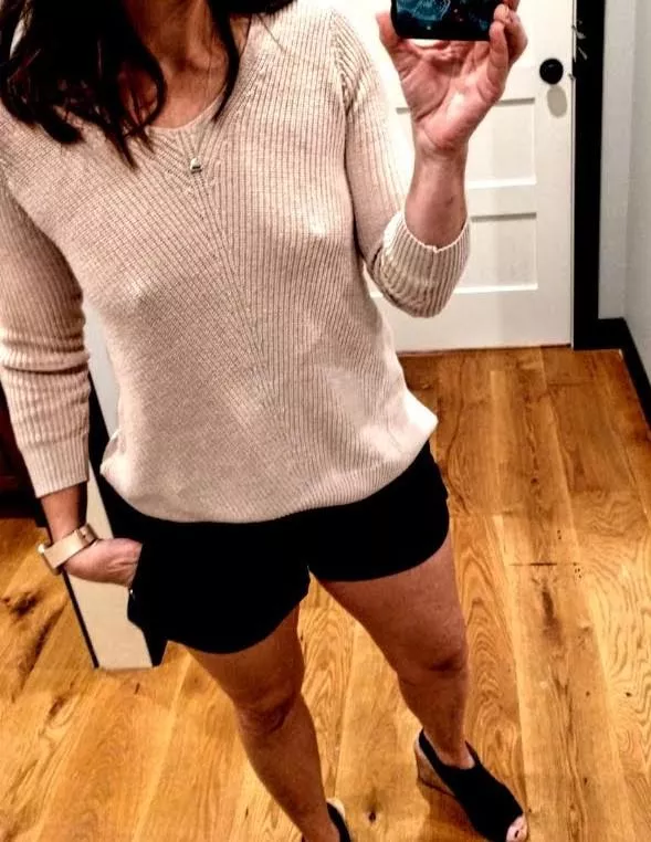 wife not hiding much with her sweater! :)