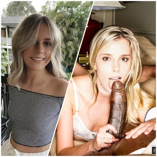 Your precious White daughter... Your black bullies turned your inocent little girl into a BLACKED pornstar. She doesn't even speak to her racist father anymore.😢