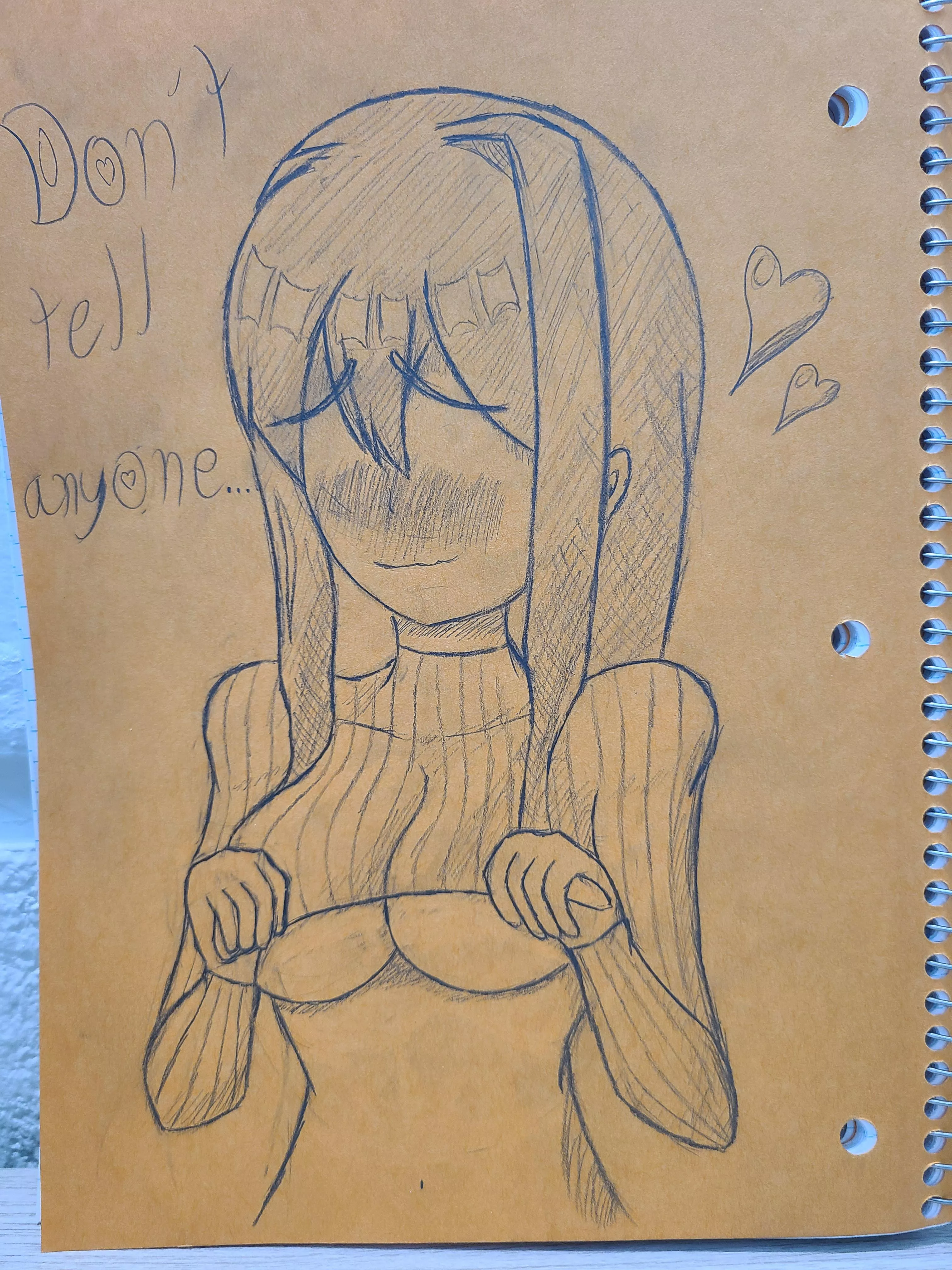 Yuri being shy about something.