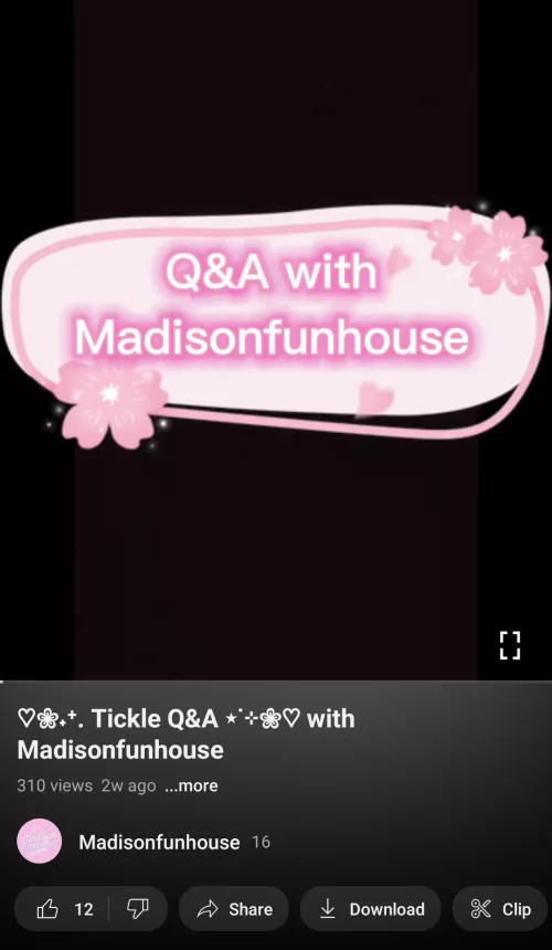 Check me out on YouTube and Tumblr @ Madisonfunhouse !