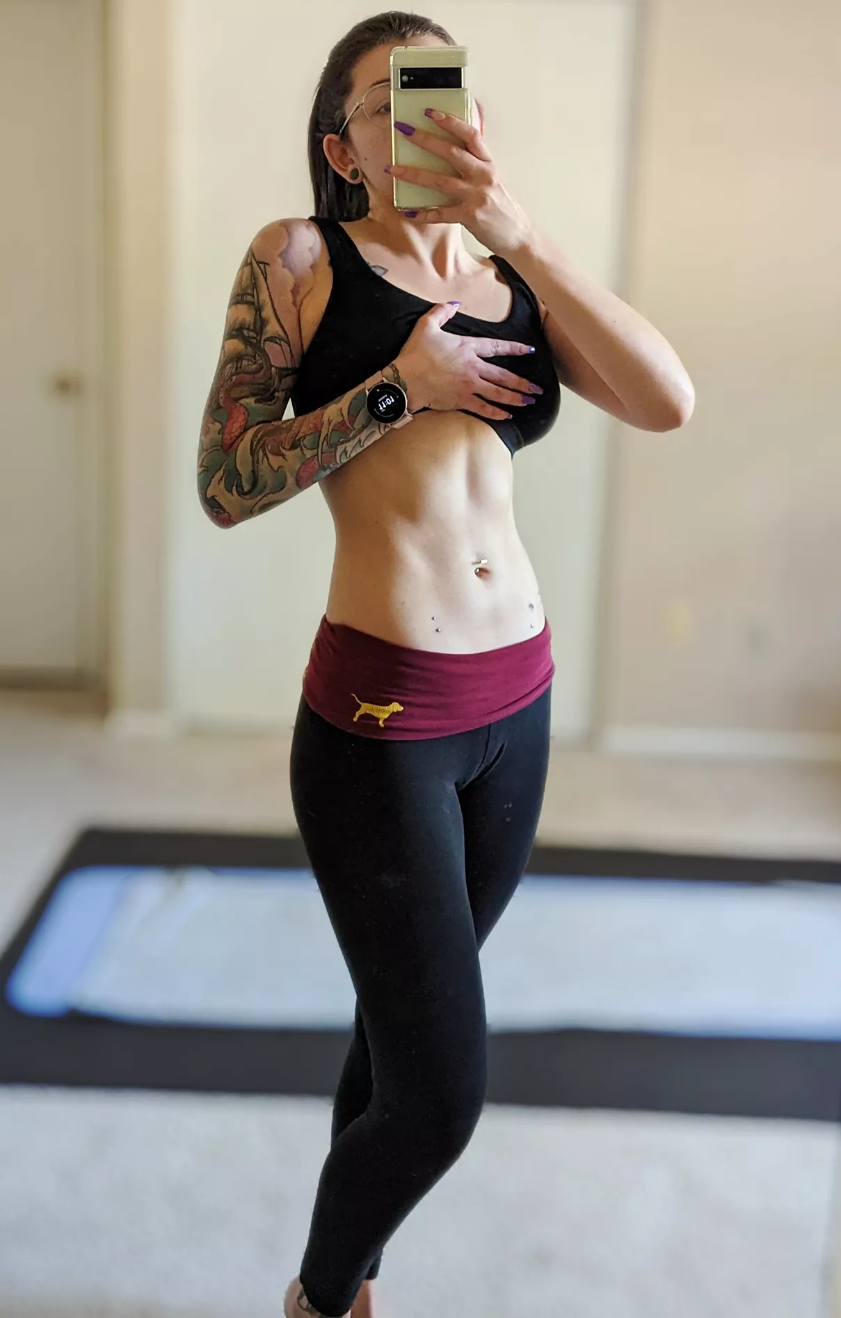 Finish on my abs or on my leggings?