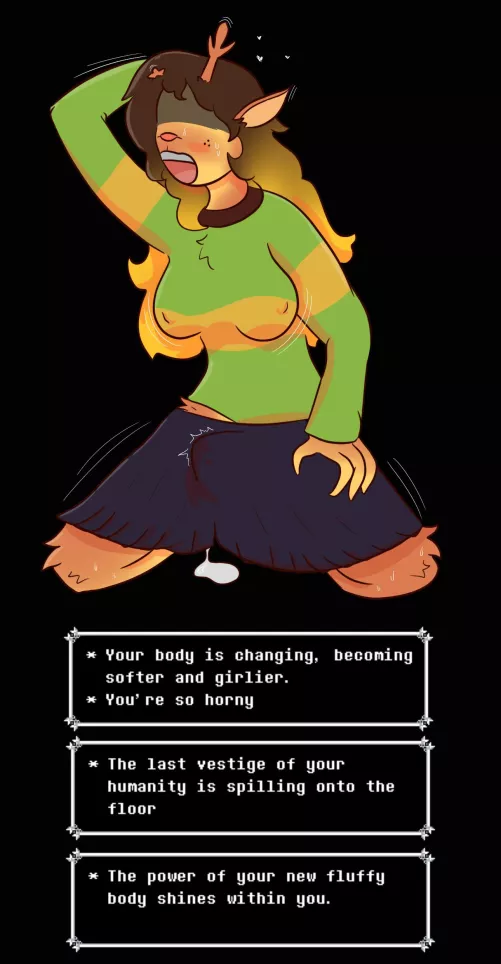 Happy Holiday (Noelle, Deltarune) (Human -> F Deer Monster) by me