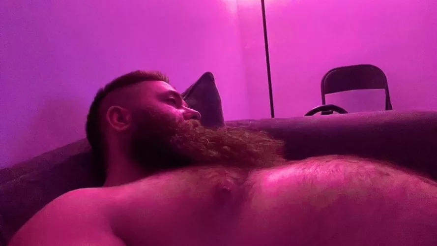 It’s hard to tell where the chest hair ends and the beard begins 🥵